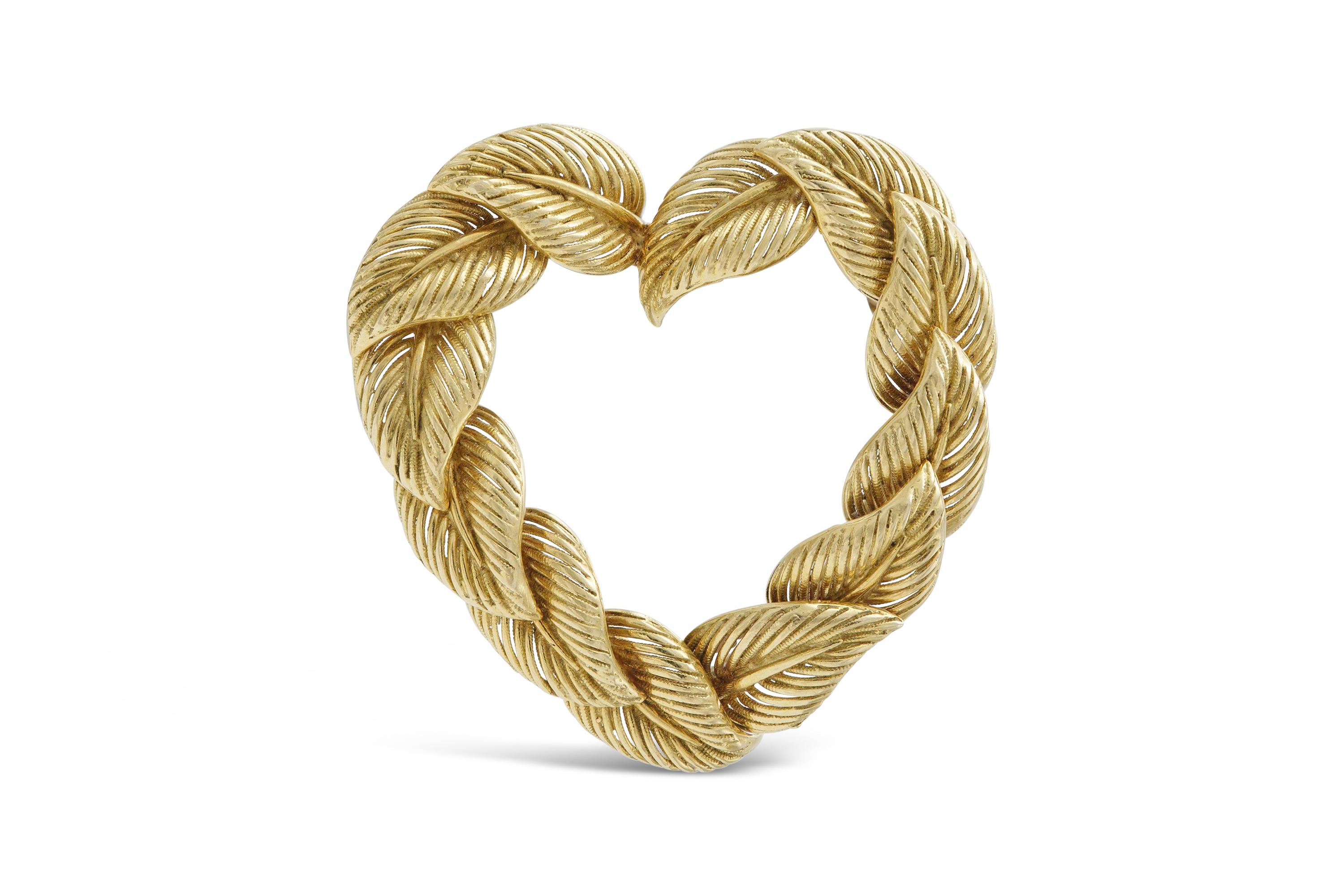 Tiffany & Co. Leaves Heart Brooch For Sale