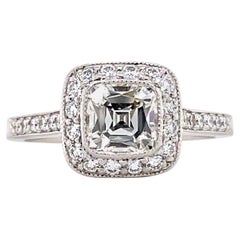 Tiffany & Co. LEGACY 2,02 tc D VS1 Kissen Diamant Halo Verlobungsring Platin