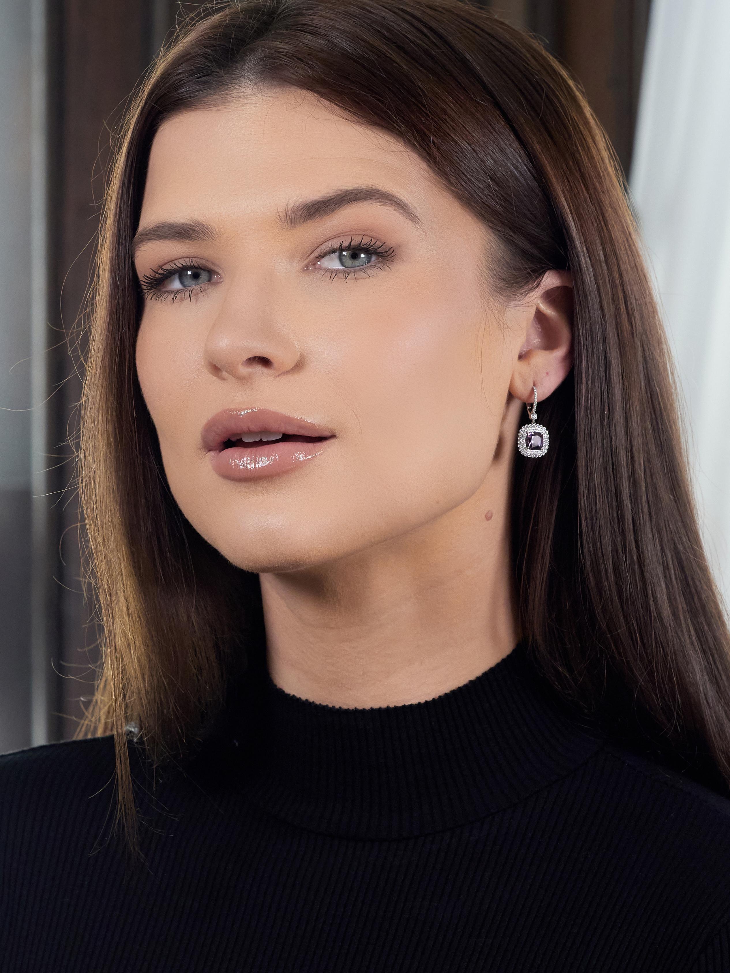 Tiffany & Co. Legacy 4.88 CTW Spinel Diamond Platinum Drop Earrings For Sale 5