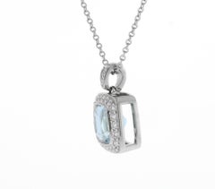 Tiffany & Co. Legacy Aquamarine and Diamond Pendant Necklace