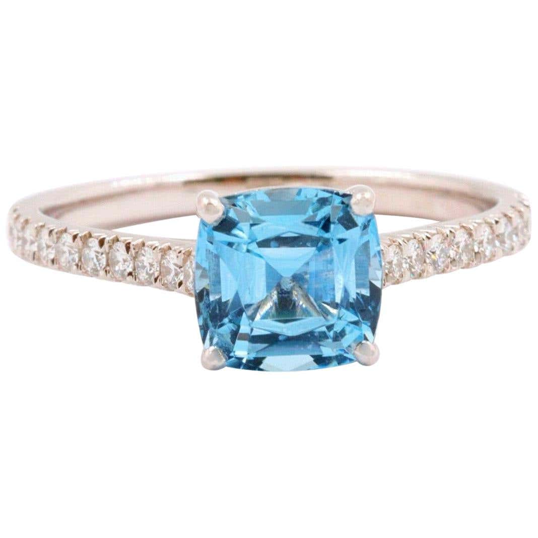 Tiffany and Co. Legacy Aquamarine and Diamond Ring in Platinum 1.17 ...