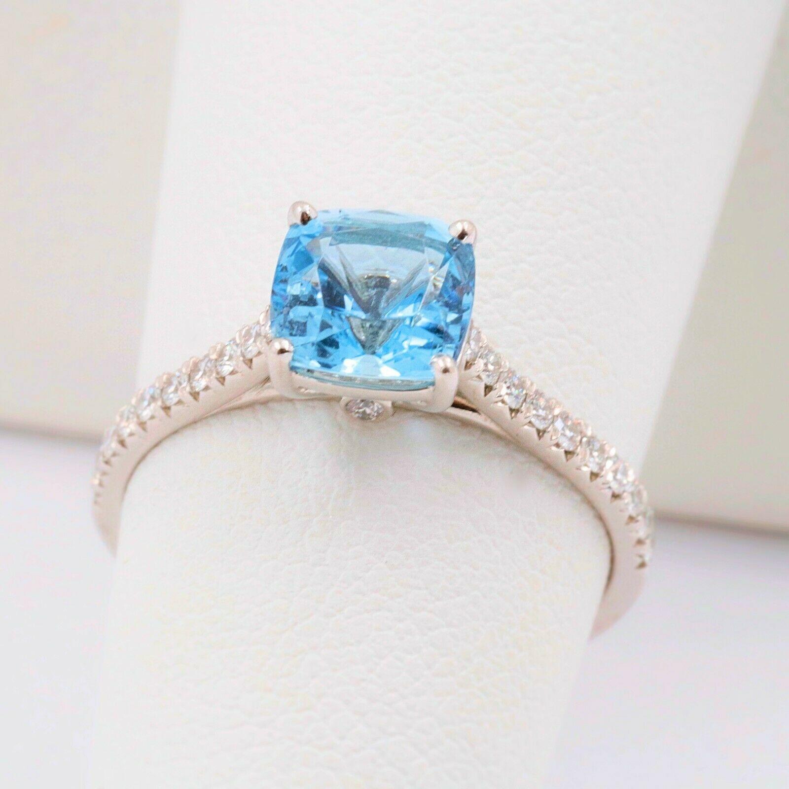 Tiffany and Co. Legacy Aquamarine and Diamond Ring in Platinum 1.17 Carat  For Sale at 1stDibs