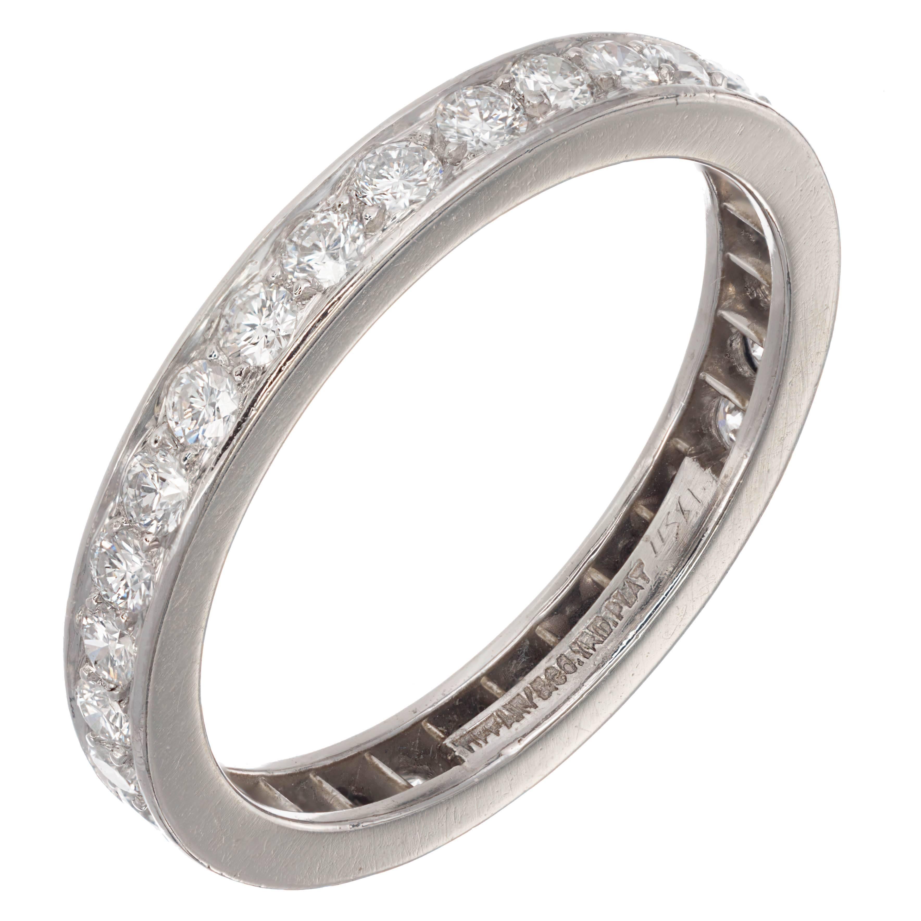 Tiffany & Co. Legacy Bead Set Diamond Platinum Eternity Wedding Band Ring