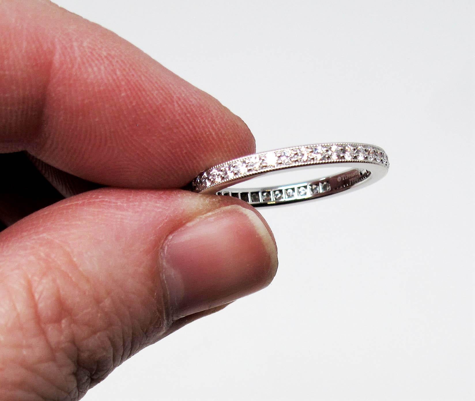 Round Cut Tiffany & Co. Legacy Collection Diamond Eternity Band Ring in Platinum