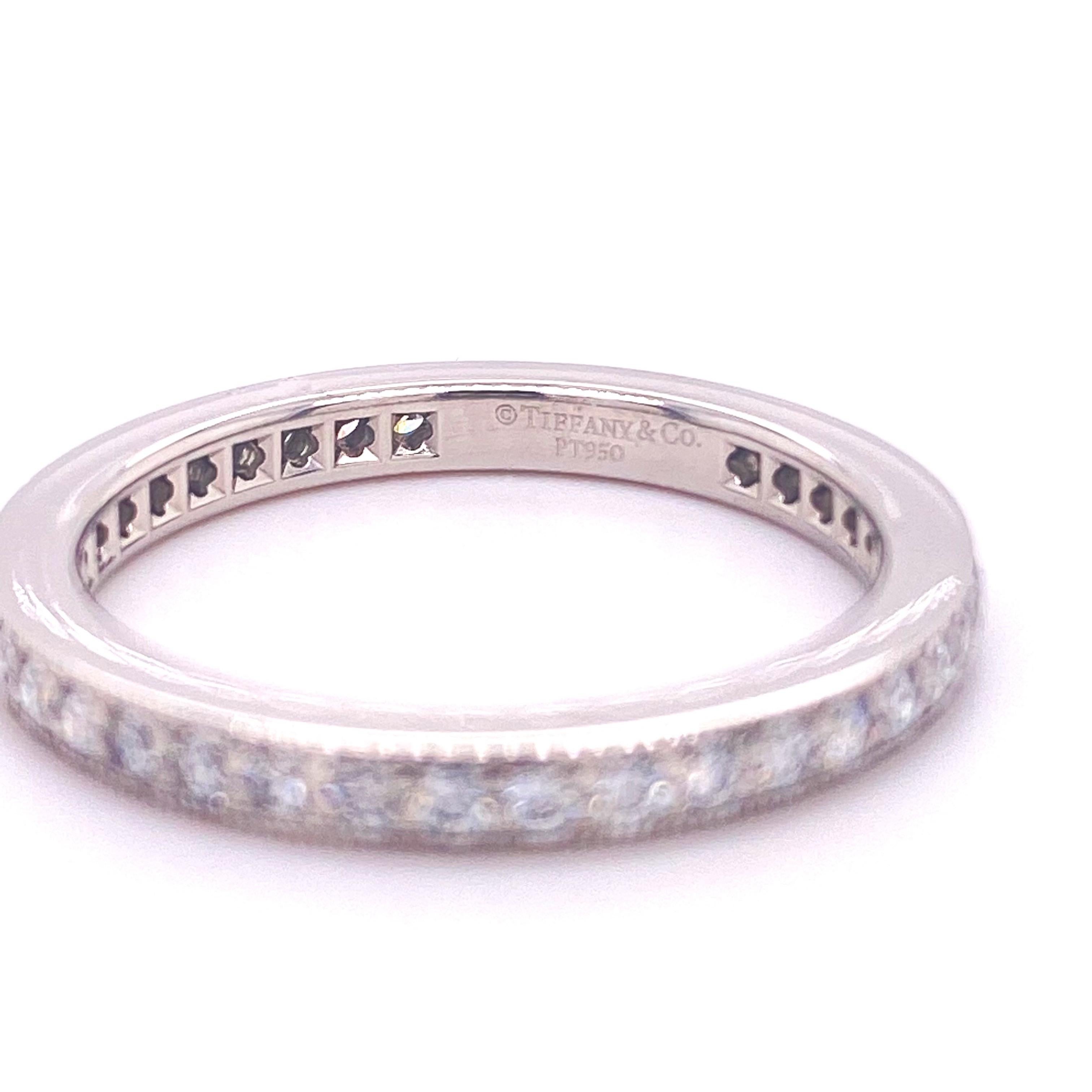 Round Cut Tiffany & Co Legacy Collection Full Circle Diamond Wedding Band Ring Plat For Sale