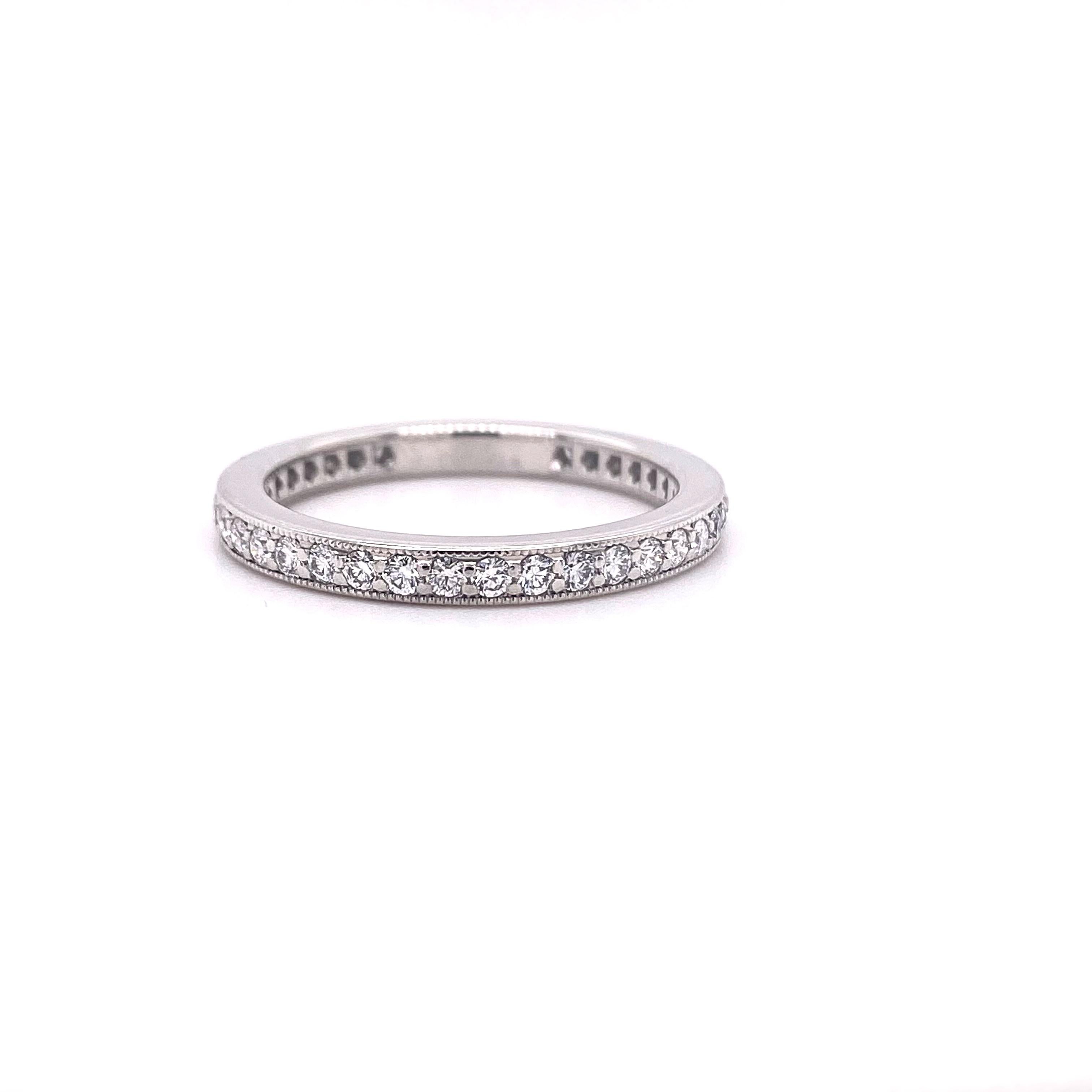 Tiffany & Co Legacy Collection Full Circle Diamond Wedding Band Ring Plat In Excellent Condition For Sale In San Diego, CA