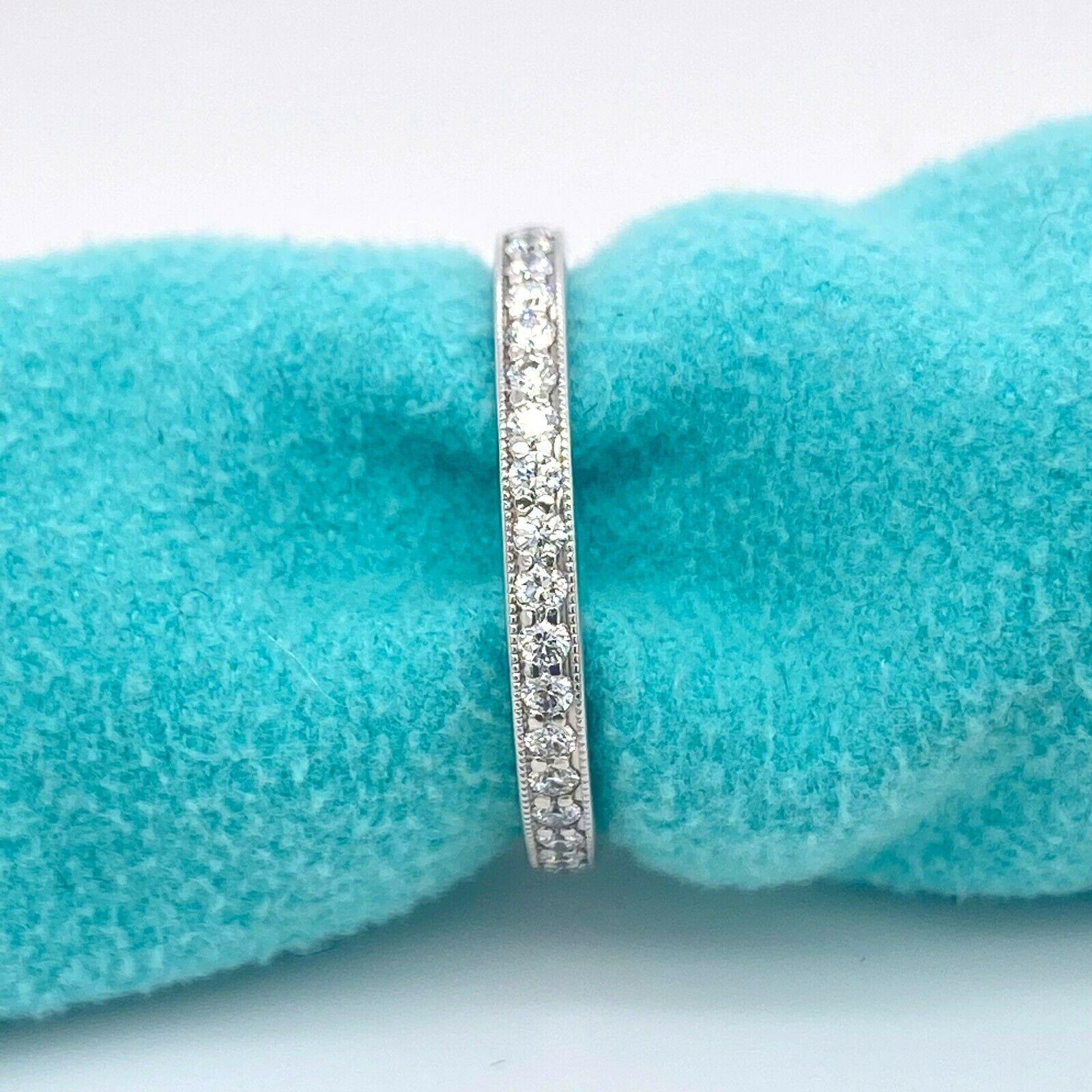 Tiffany & Co Legacy Collection Full Circle Diamond Wedding Band Ring Plat In Excellent Condition In San Diego, CA