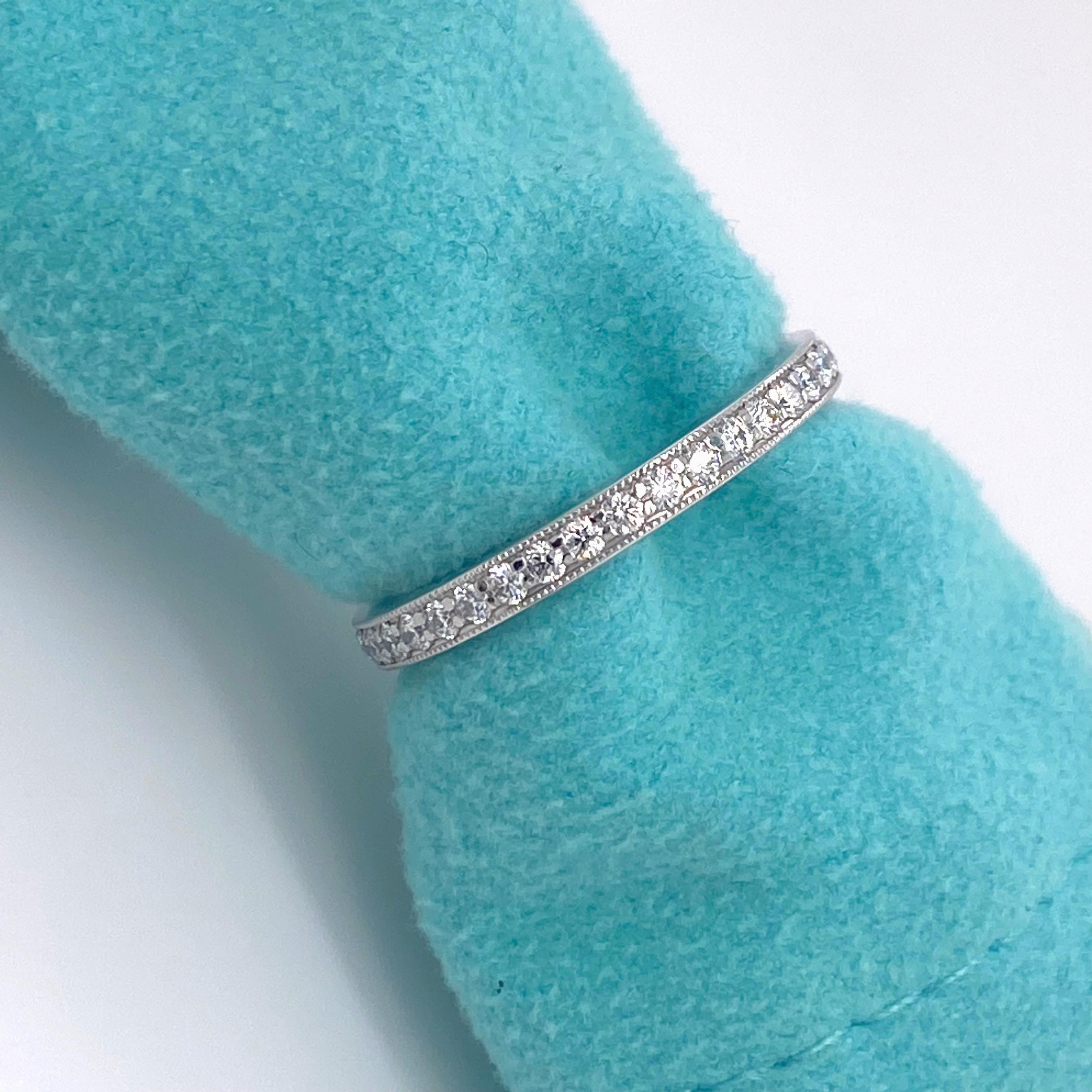Tiffany & Co Legacy Collection Full Circle Diamond Wedding Band Ring Plat For Sale 1