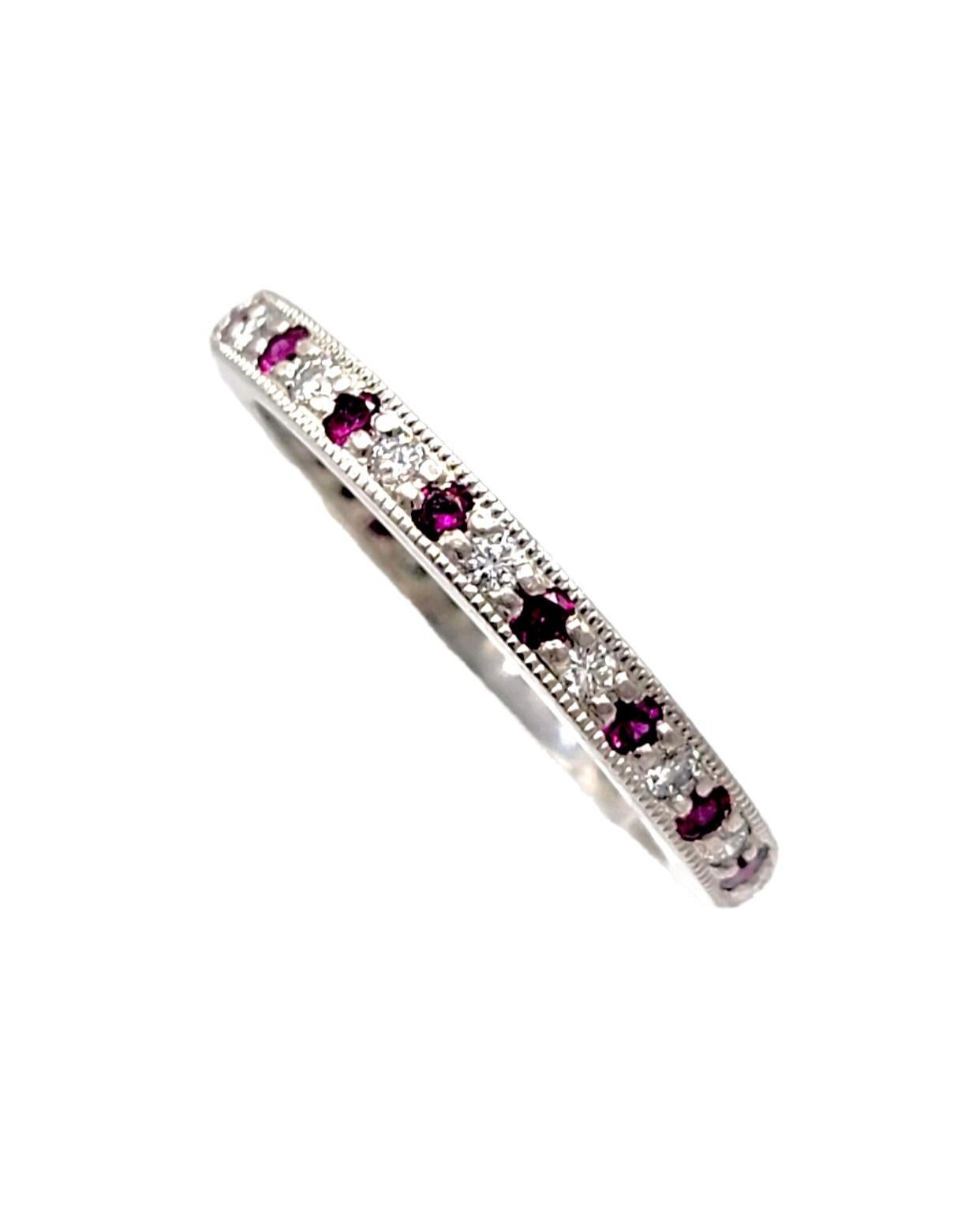 diamond and ruby eternity band