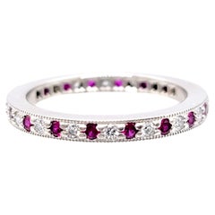 Tiffany & Co. Legacy Collection Ruby and Diamond Eternity Band Ring in Platinum