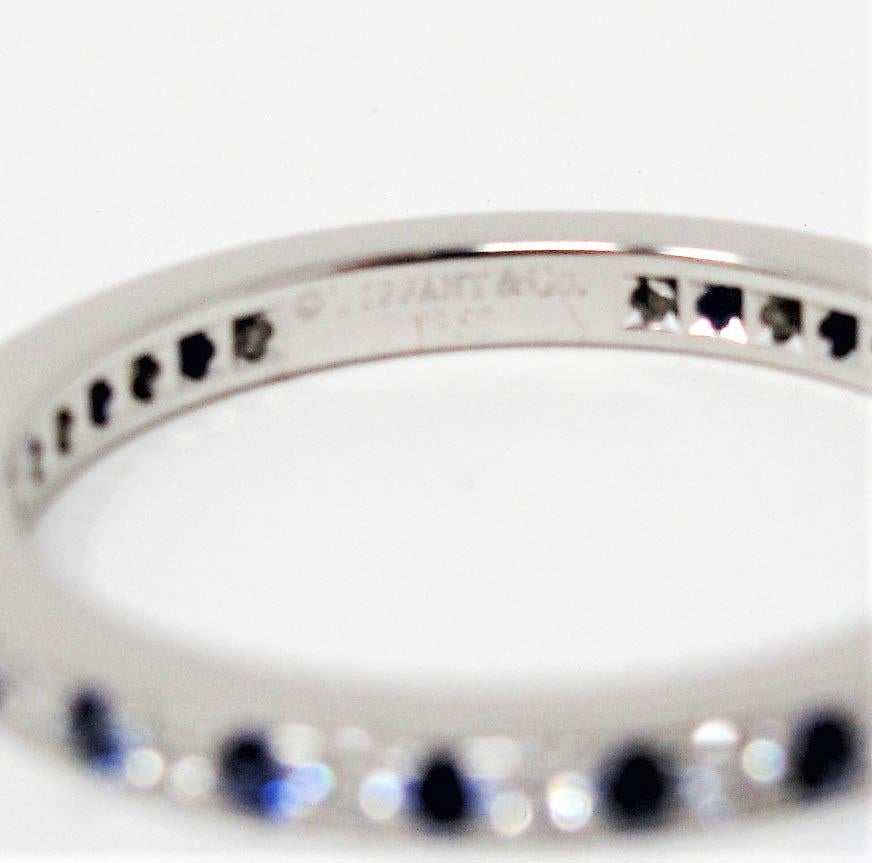 Tiffany & Co. Legacy Collection Sapphire/ Diamond Eternity Band Ring in Platinum 2