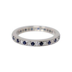 Tiffany & Co. Legacy Collection Sapphire/ Diamond Eternity Band Ring en platine