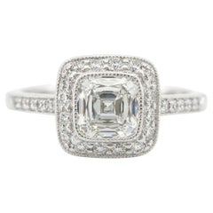 Tiffany 
Co. Legacy Cushion Cut Diamond Halo Engagement Ring 1.45 Carat