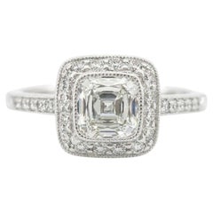 Tiffany & Co. Legacy Cushion Cut Diamond Halo Engagement Ring 1.45 Carat