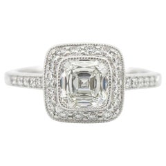 Tiffany & Co. Legacy Cushion Cut Diamond Halo Engagement Ring 1.45 Carat