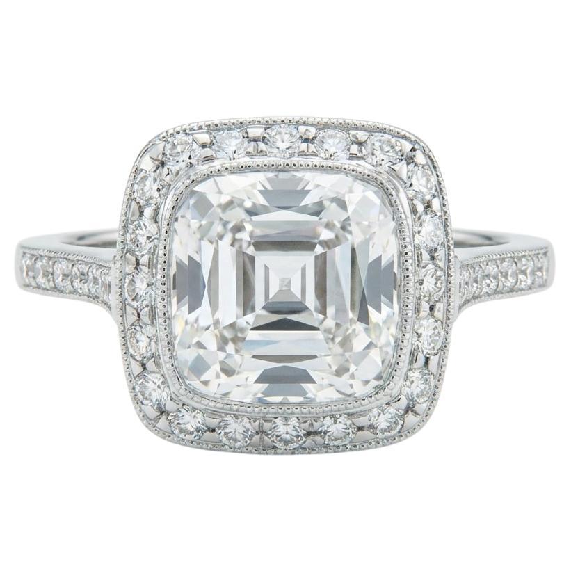 Tiffany 
Co. Legacy Cushion Cut Diamond Platinum Engagement Ring For Sale