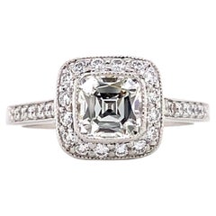 Tiffany & Co. Legacy Cushion Diamond 1.33 Tcw Halo Engagement Ring Platinum
