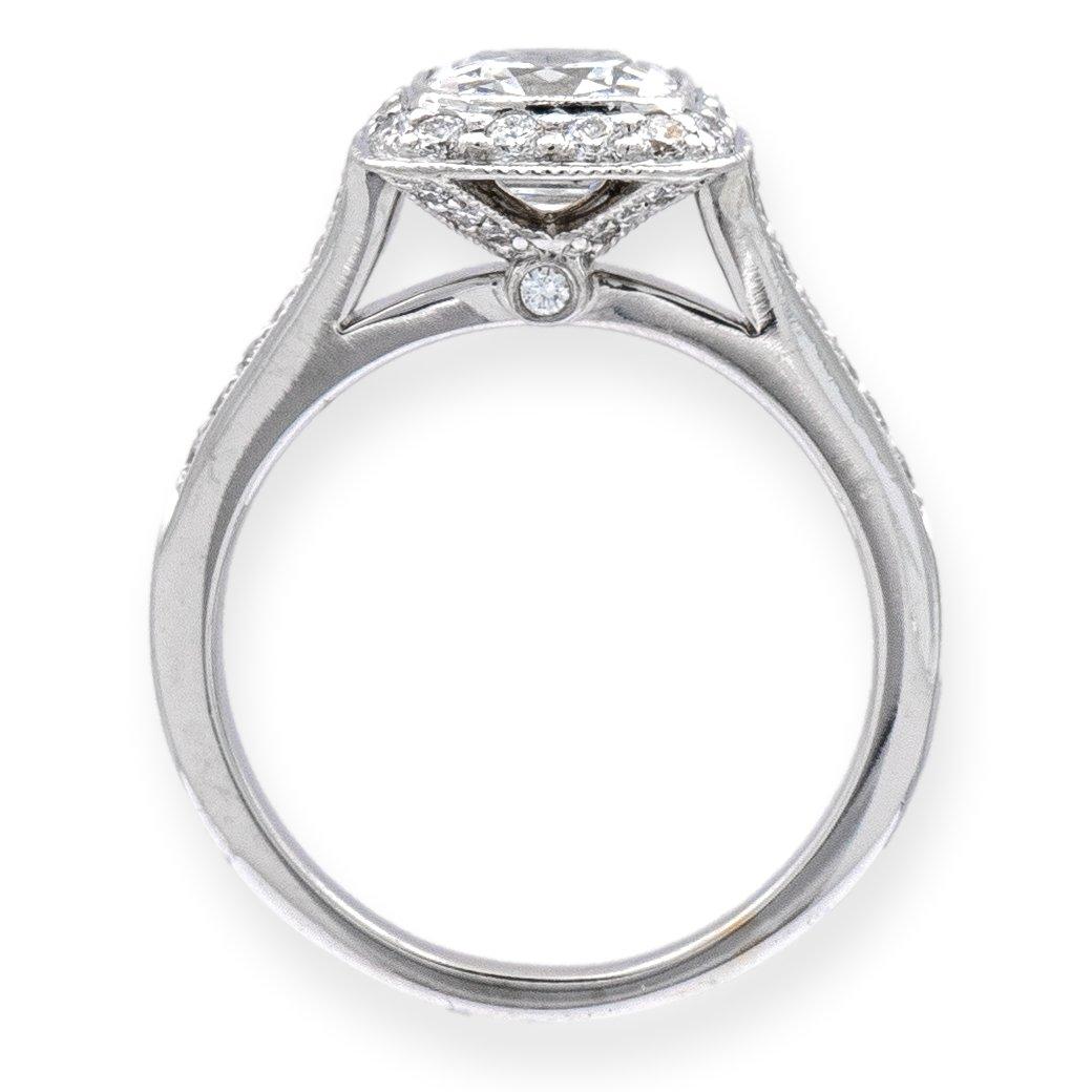 Women's Tiffany & Co. Legacy Cushion Diamond Engagement Ring 1.56ct Ttl, HVVS1 Ex Cut