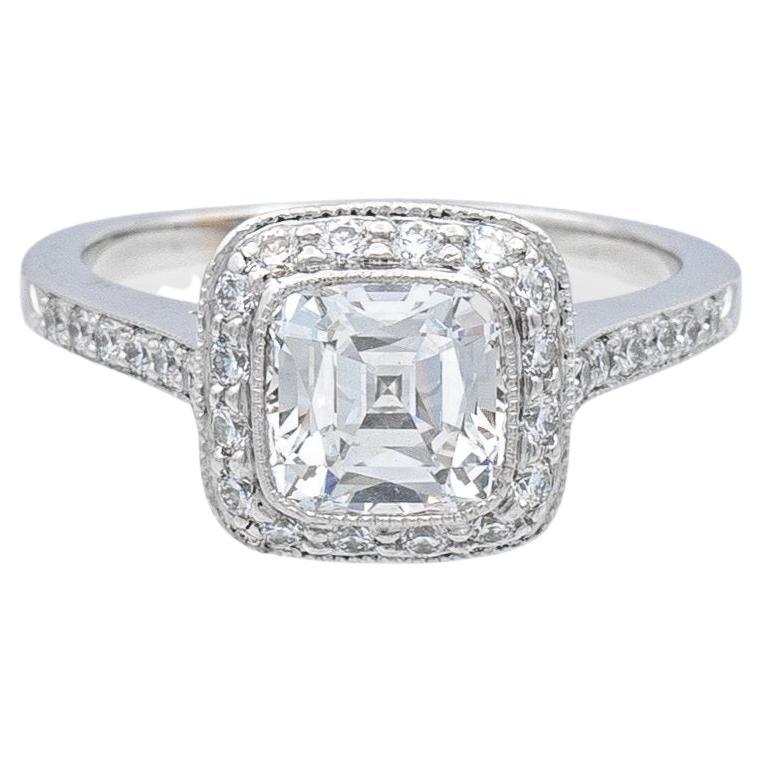 Tiffany & Co. Legacy Cushion Diamond Engagement Ring 1.56ct Ttl, HVVS1 Ex Cut