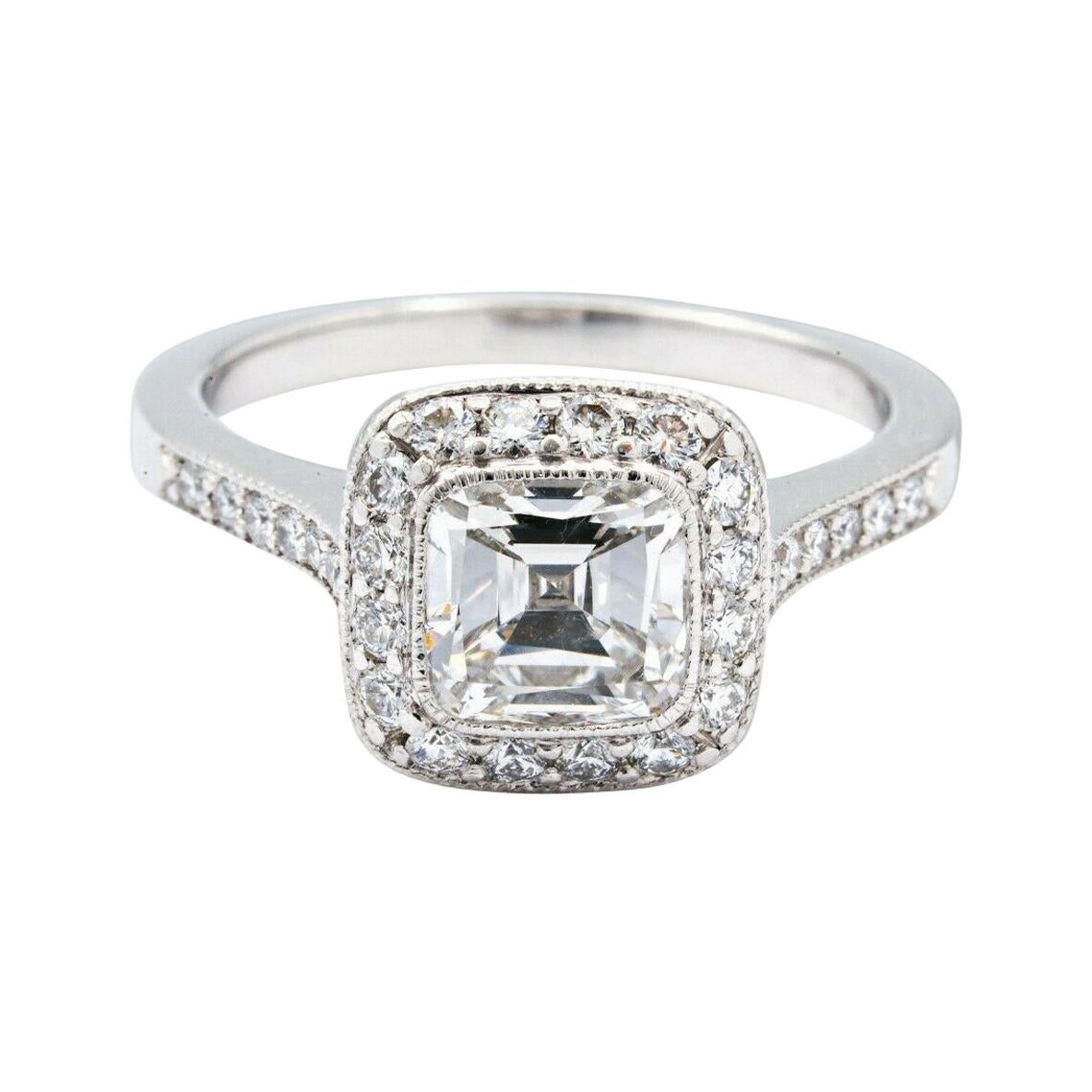 Tiffany & Co. Legacy Cushion Diamond Engagement Ring 1.92 Cts Ttl GVS1 Platinum