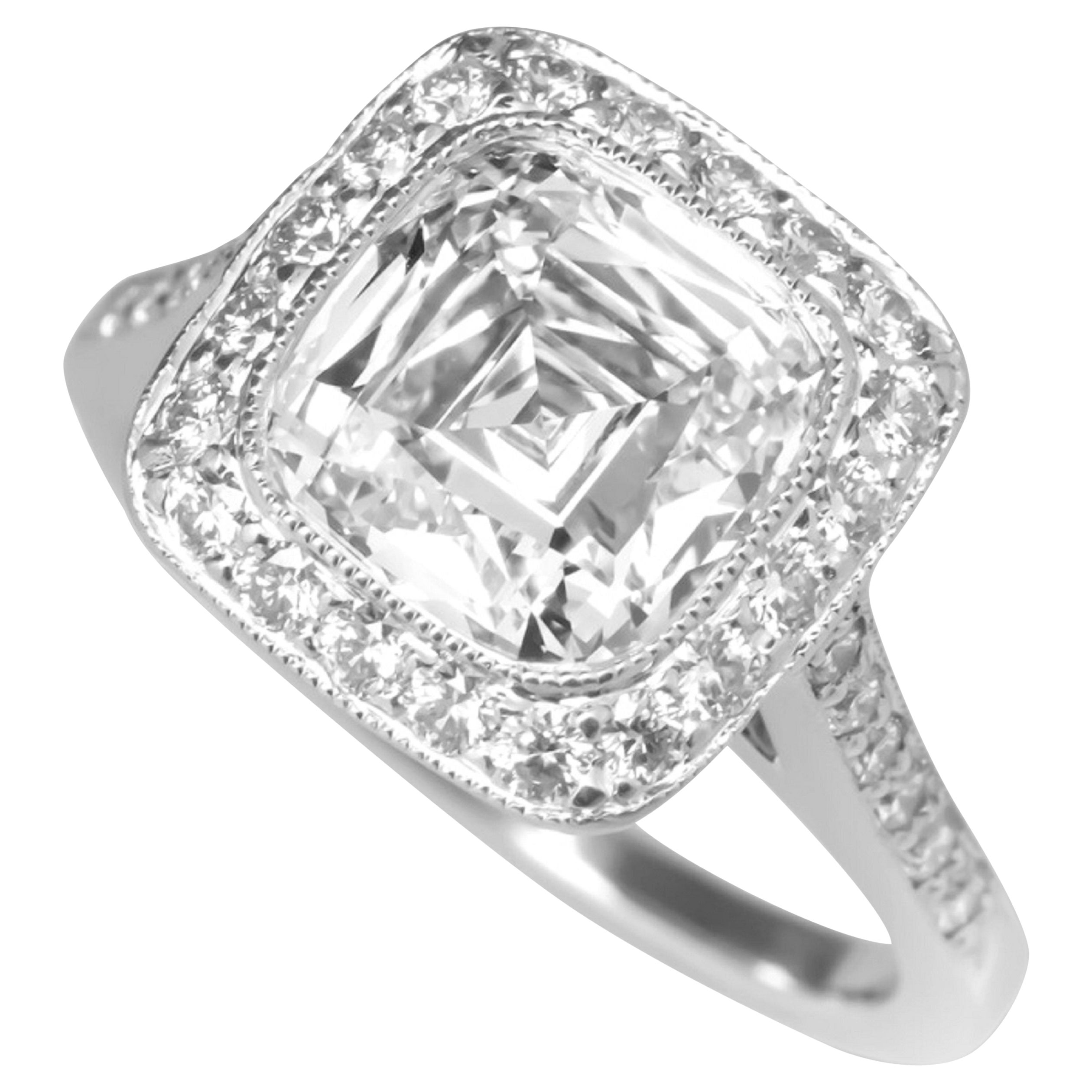  Legacy Cushion Brilliant Cut Diamond Engagement Ring.

The ring weighs 6.8 grams, size 6.25, the center stone is a Legacy Cushion Brilliant Cut diamond weighing 2.65 ct, H in Color, VVS1 in Clarity, with None Fluorescence, Excellent cut, Very Good