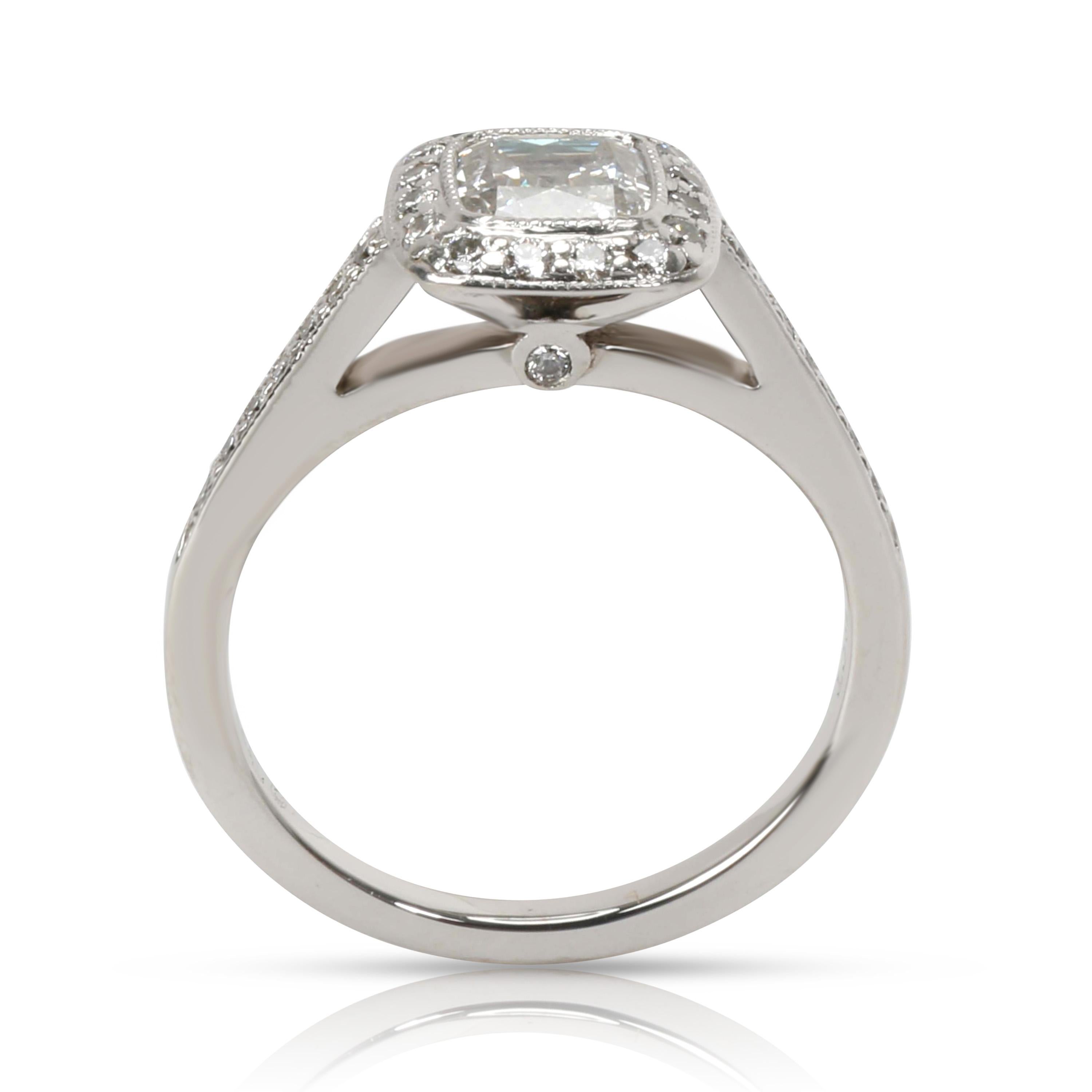 Cushion Cut Tiffany & Co. Legacy Diamond Engagement Ring in Platinum H VS1 0.95 Carat