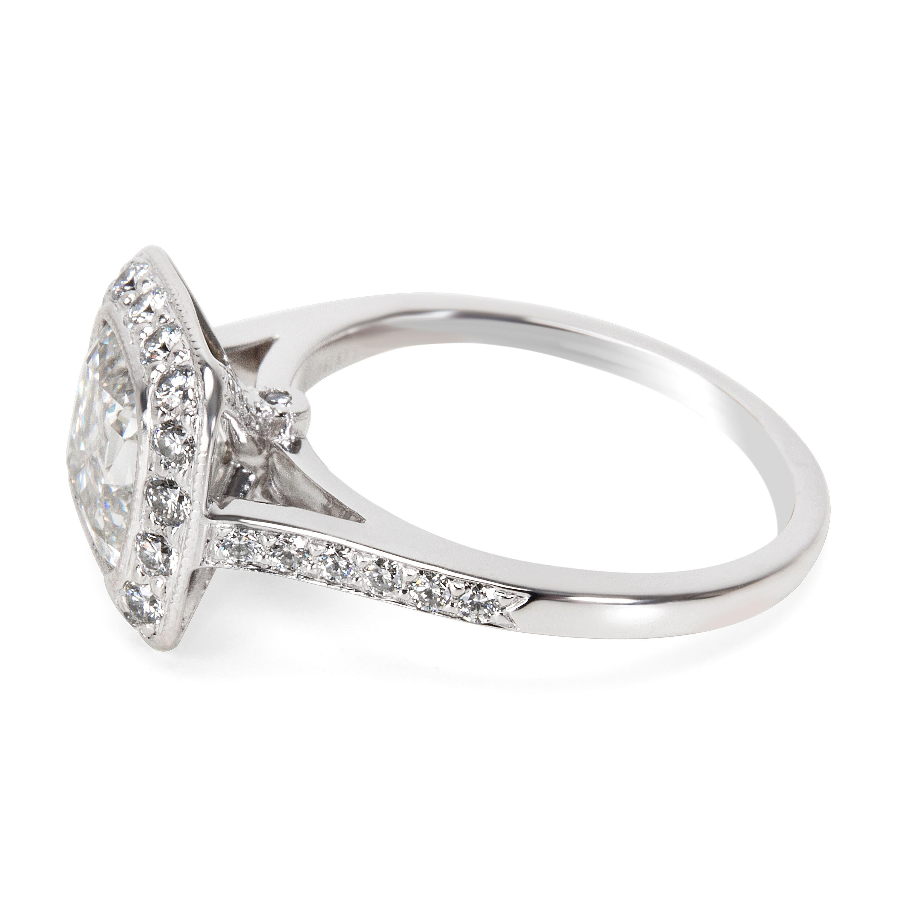 Cushion Cut Tiffany & Co. Legacy Diamond Engagement Ring in Platinum 2.19 Carat