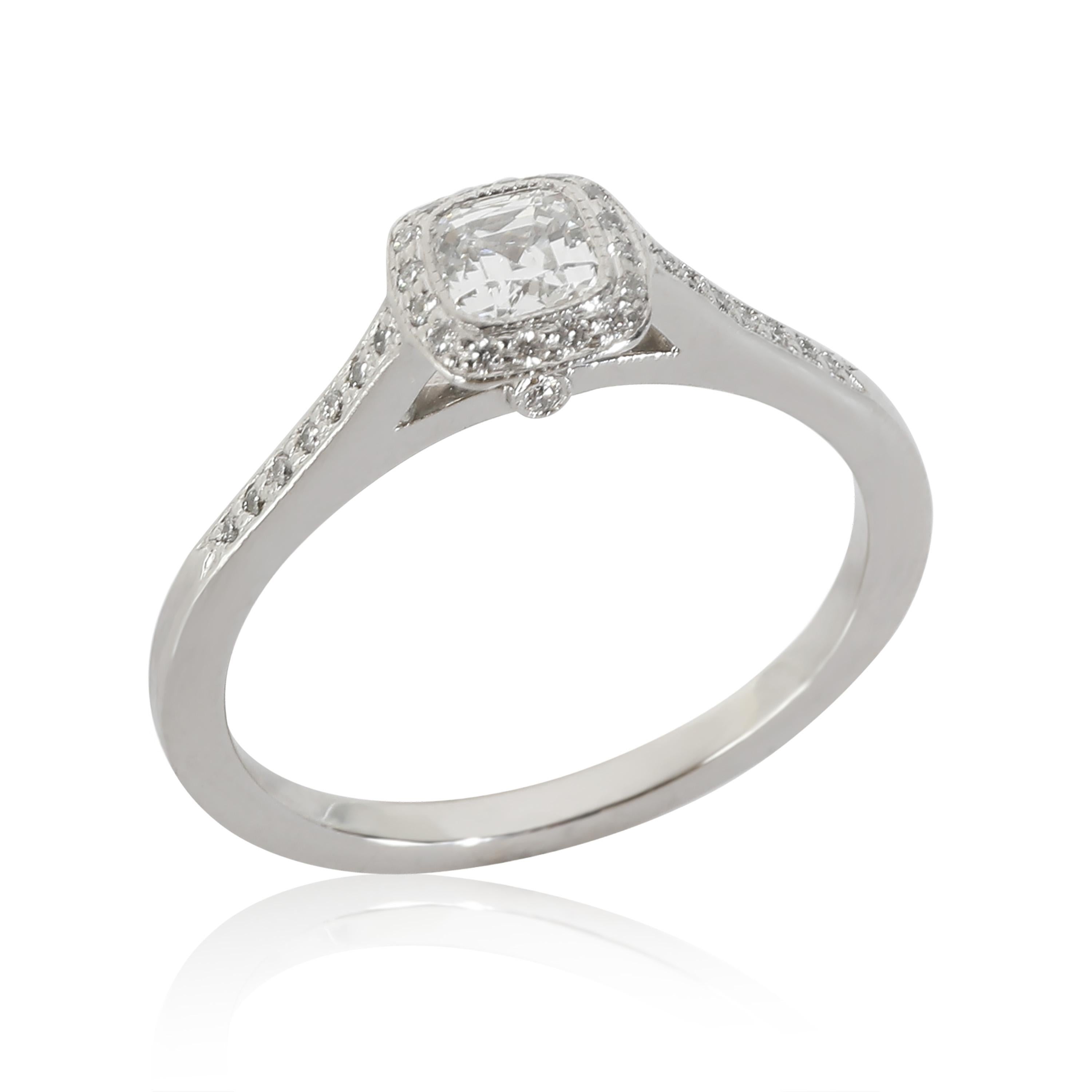 Tiffany & Co. Legacy Diamond Engagement Ring in Platinum G VVS1 0.45 CTW In Excellent Condition In New York, NY