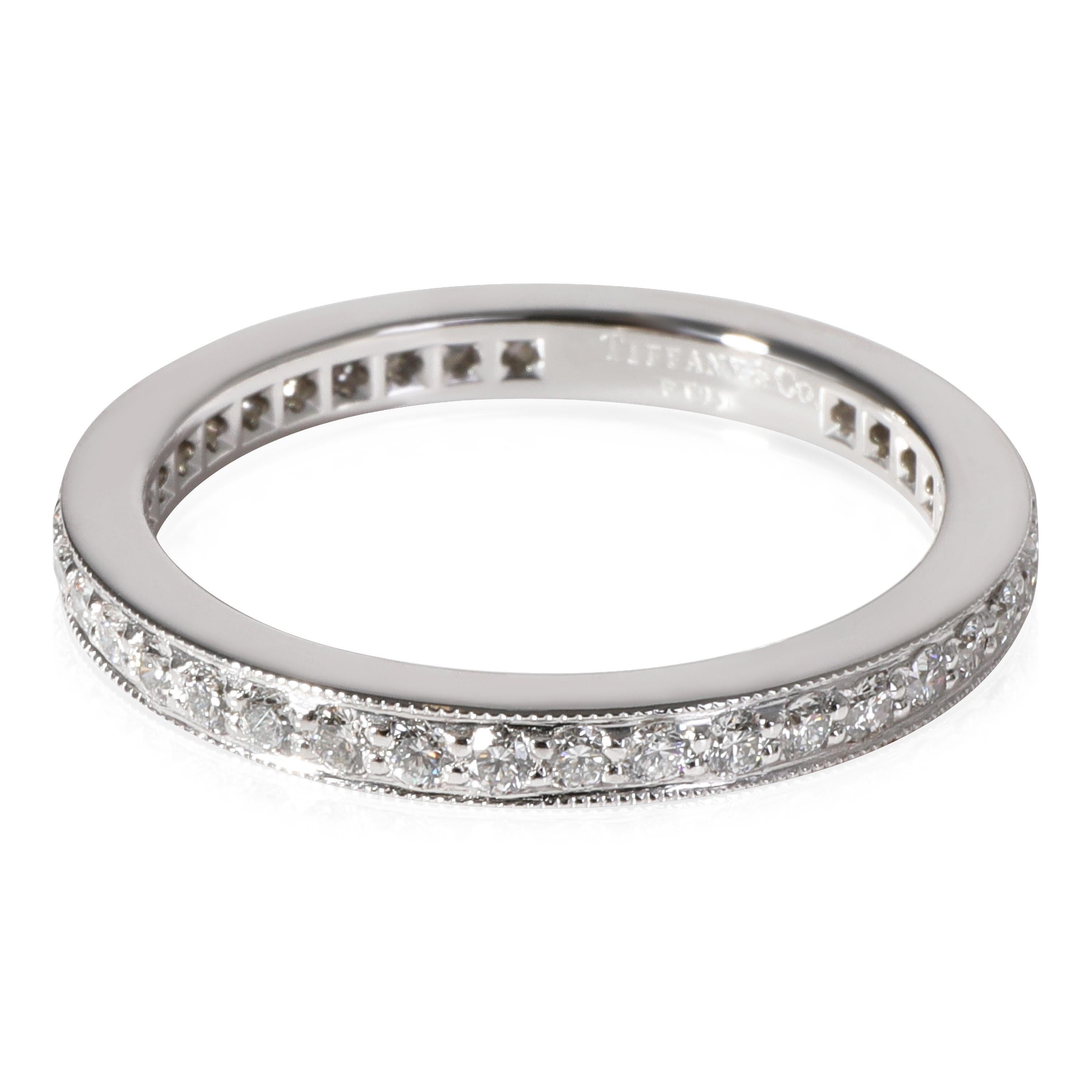 Women's or Men's Tiffany & Co. Legacy Diamond Eternity Band in Platinum 0.45 CTW For Sale