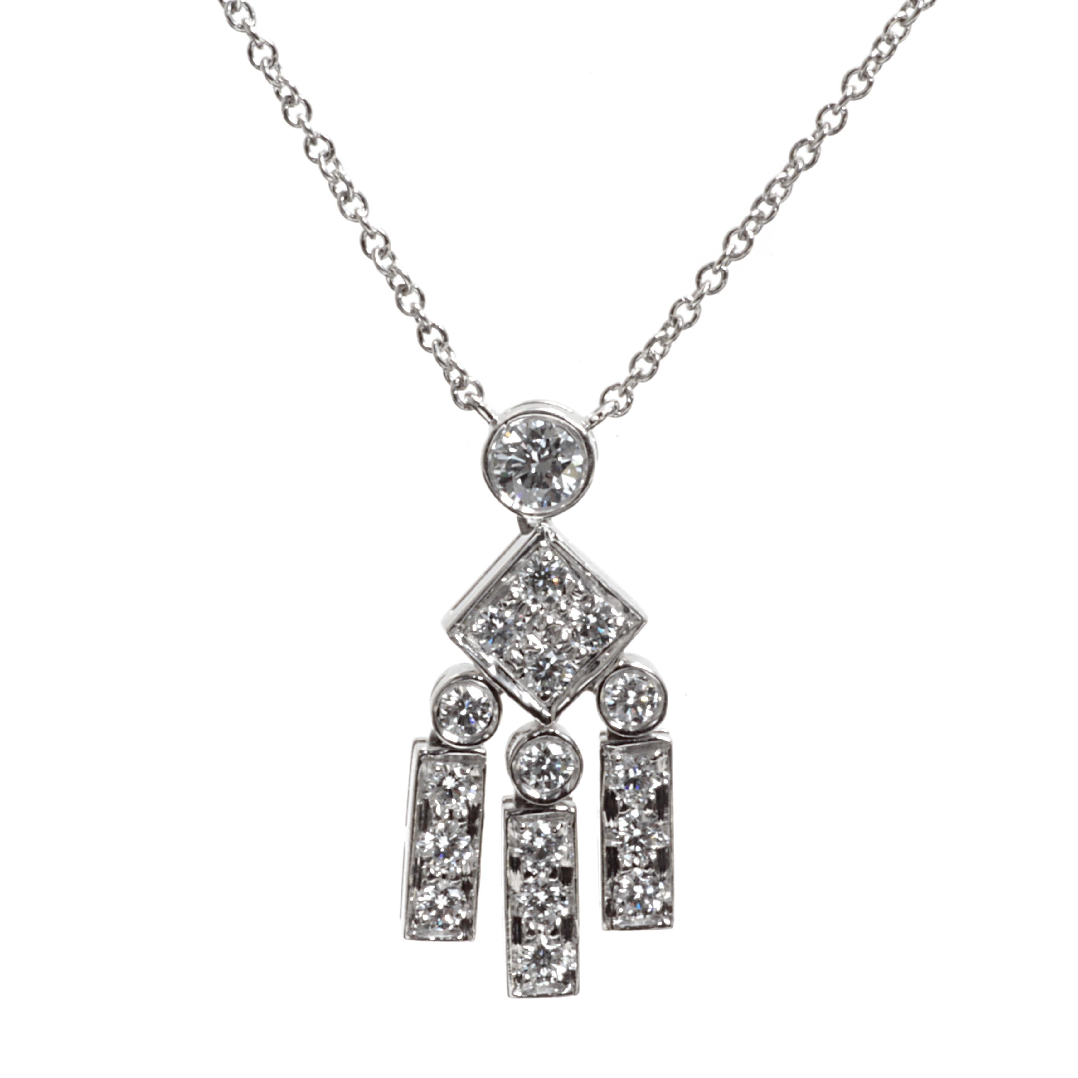 Tiffany & Co. Platin-Halskette mit Diamanten im Legacy-Stil im Zustand „Hervorragend“ im Angebot in Feasterville, PA