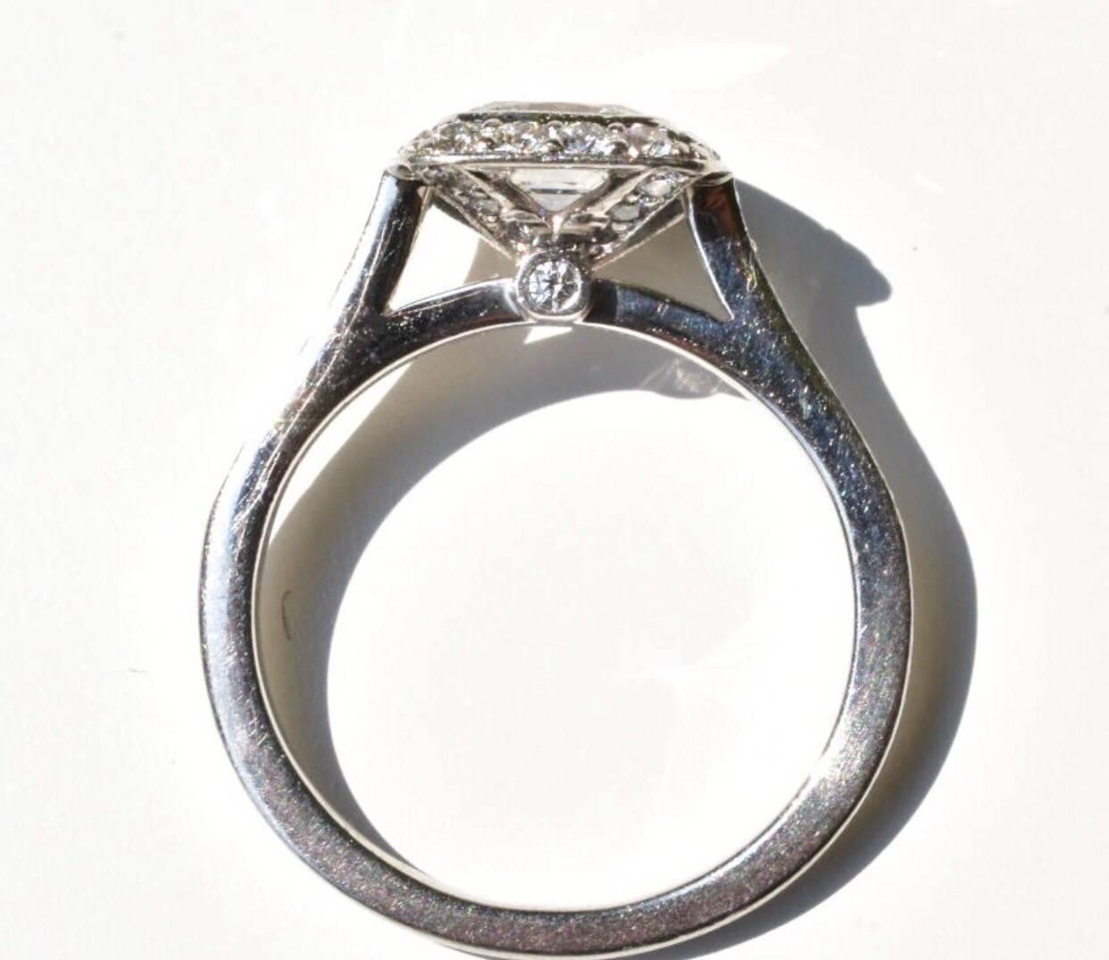 Tiffany & Co. Legacy Diamond Ring and Wedding Band 1.19 Carat For Sale 4