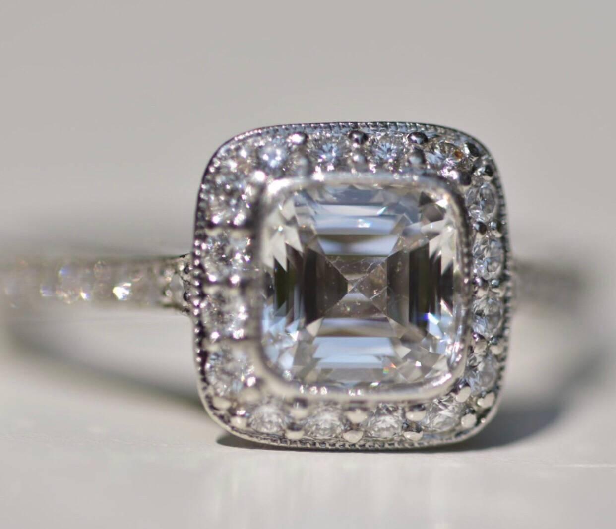 Contemporary Tiffany & Co. Legacy Diamond Ring and Wedding Band 1.19 Carat For Sale