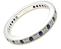 Tiffany & Co. Legacy Diamond Sapphire Eternity Platinum Band Ring