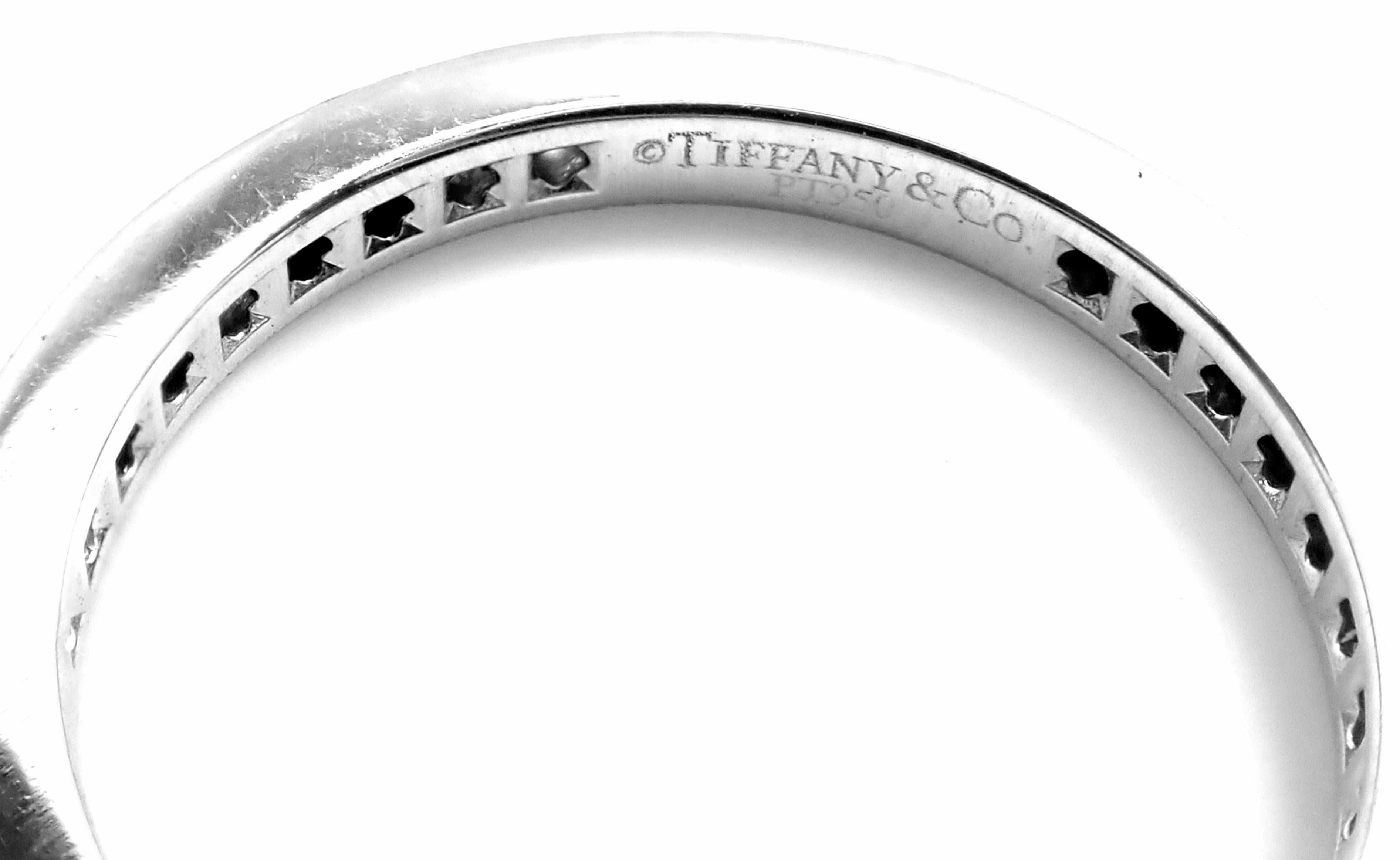 Women's or Men's Tiffany & Co. Legacy Diamond Sapphire Eternity Platinum Band Ring