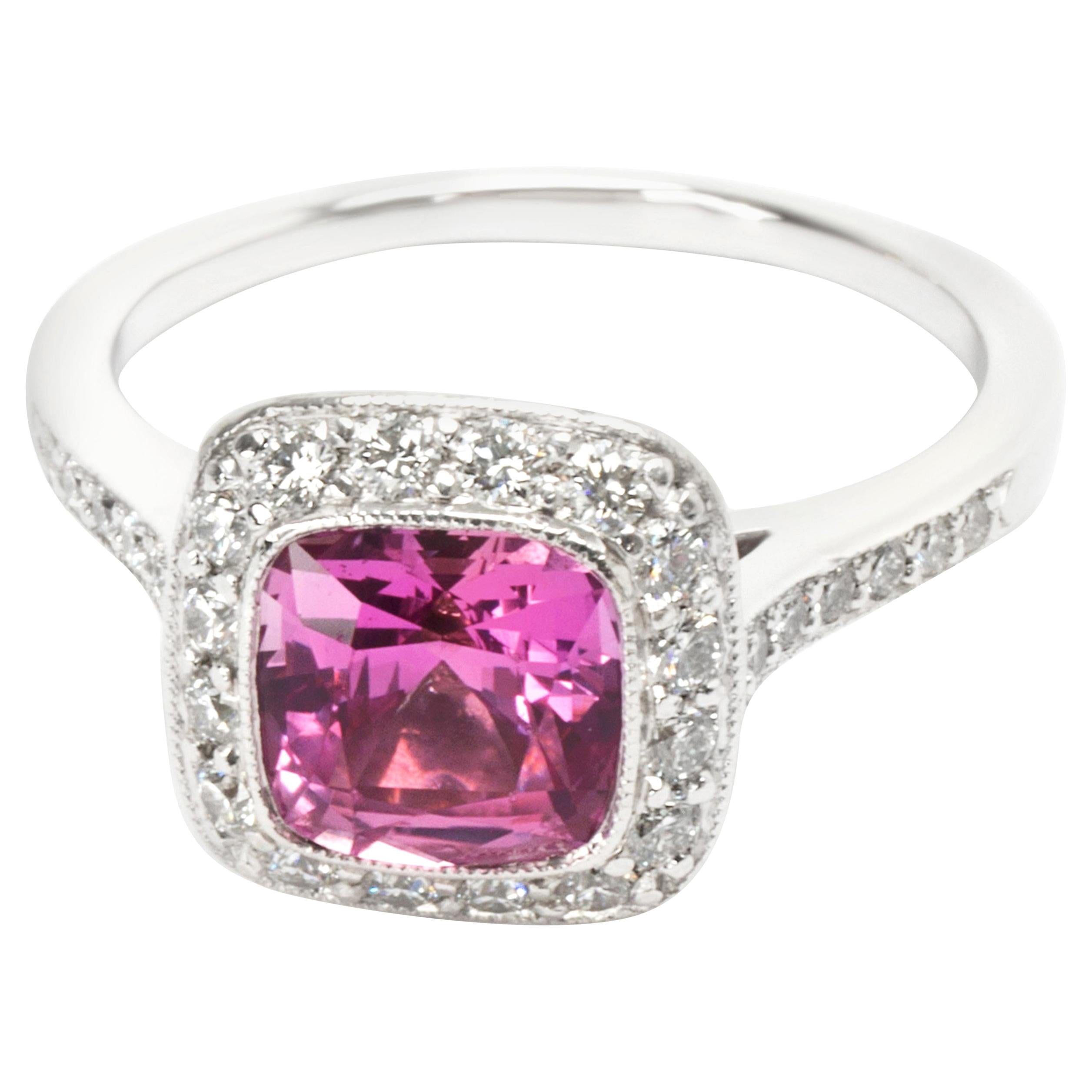 Tiffany & Co. Legacy Pink Sapphire and Diamond Ring in Platinum 0.54 Carat