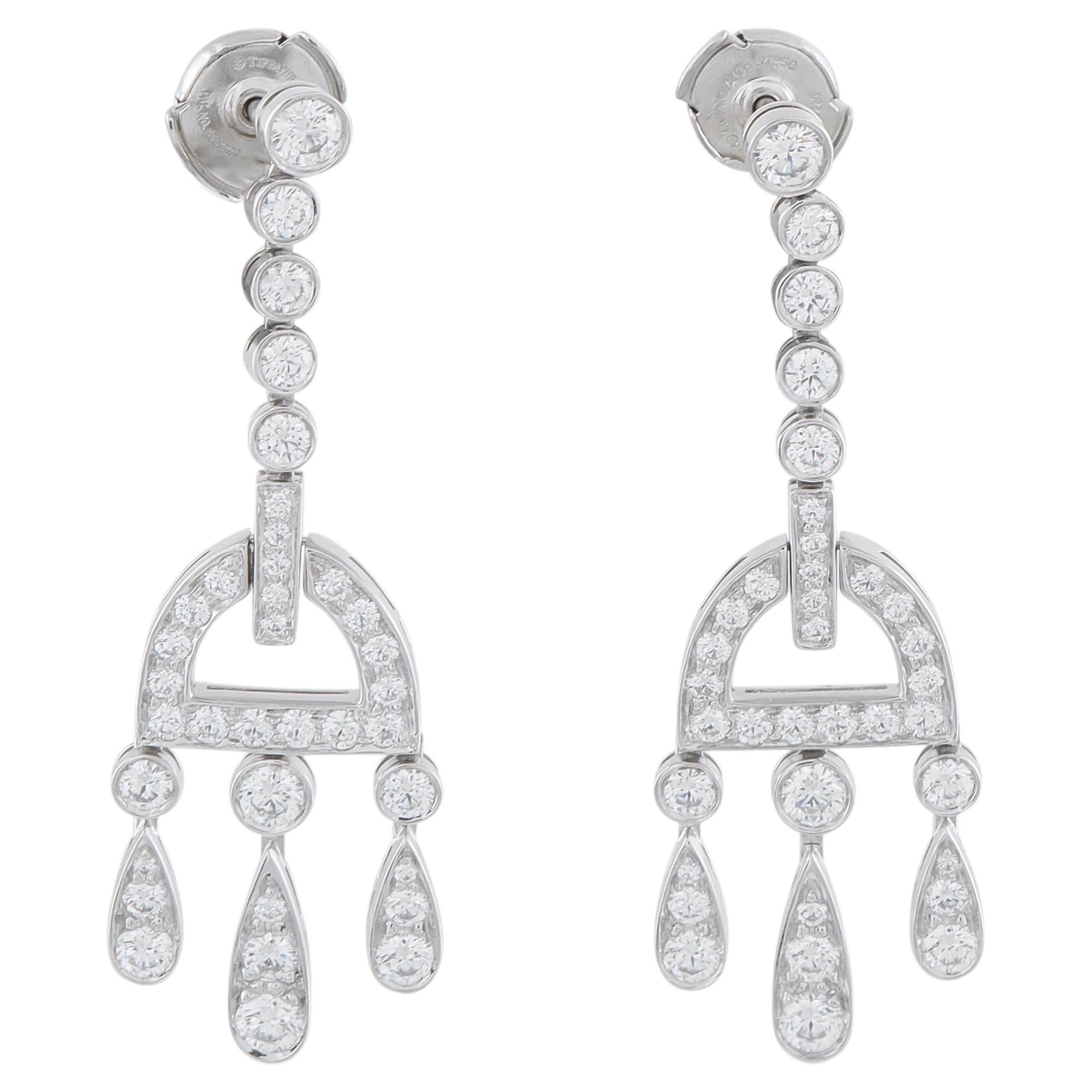Tiffany & Co Platinum Diamond Earrings T&Co