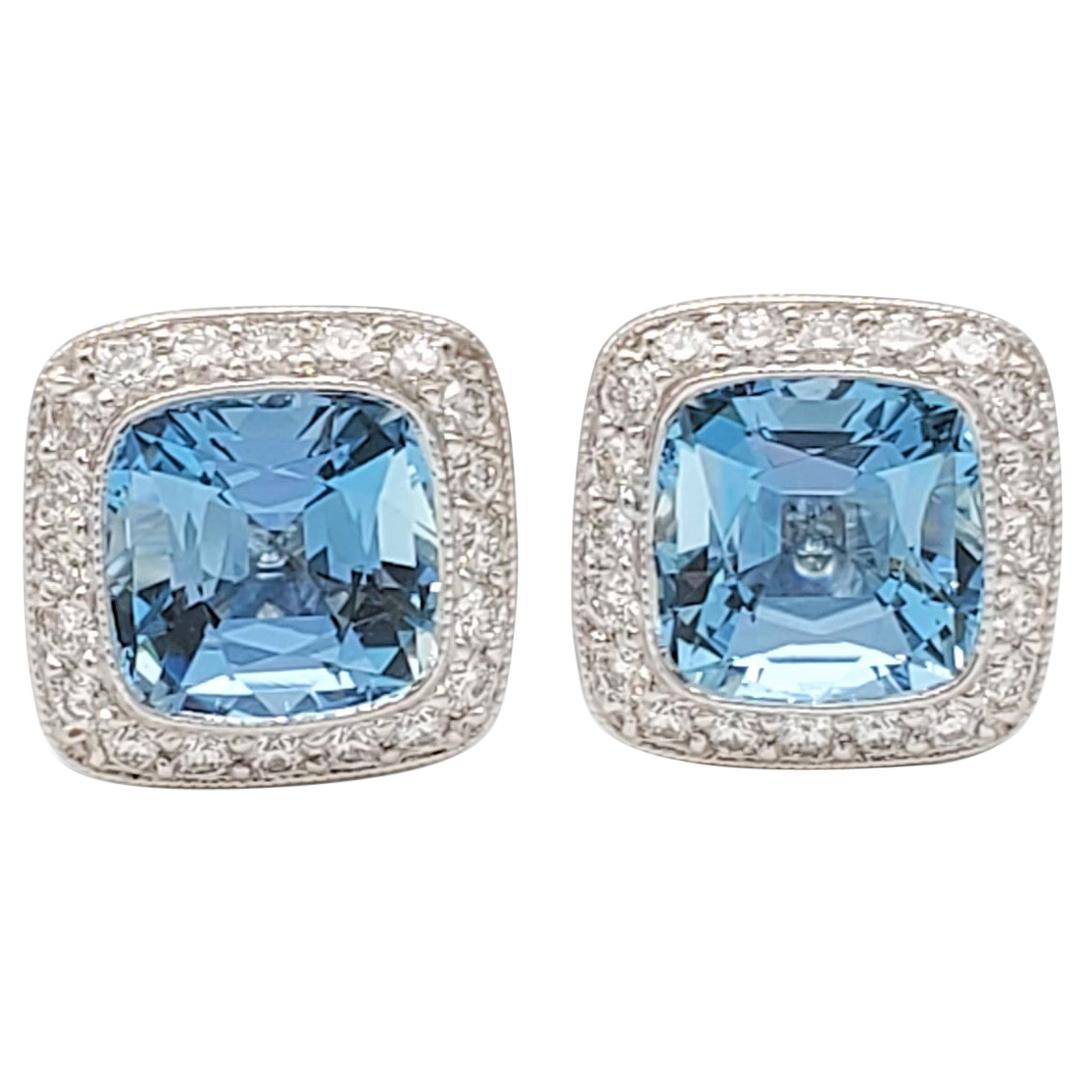 Tiffany & Co. 'Legacy' Platinum Aquamarine and Diamond Earrings