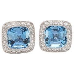 Tiffany & Co. 'Legacy' Platinum Aquamarine and Diamond Earrings