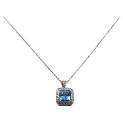 Tiffany & Co. Legacy Platinum Aquamarine and Diamond Pendant Necklace