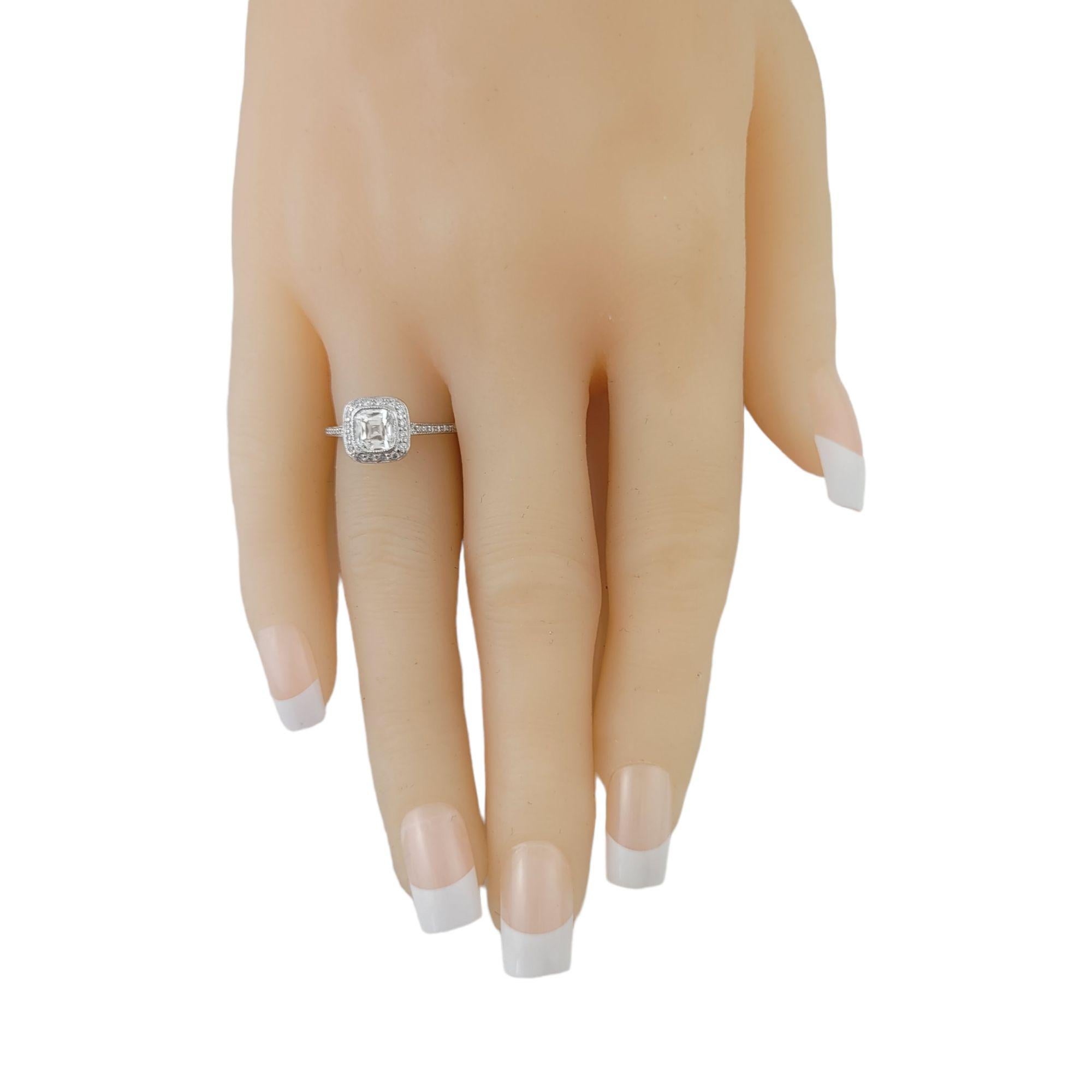 Tiffany & Co Legacy Platinum Cushion Cut Diamond Halo Engagement Ring .94ct For Sale 4