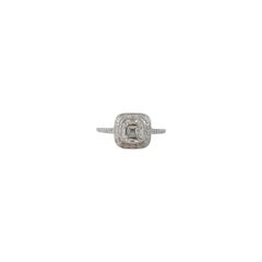 Tiffany & Co Legacy Platinum Cushion Cut Diamond Halo Engagement Ring .94ct