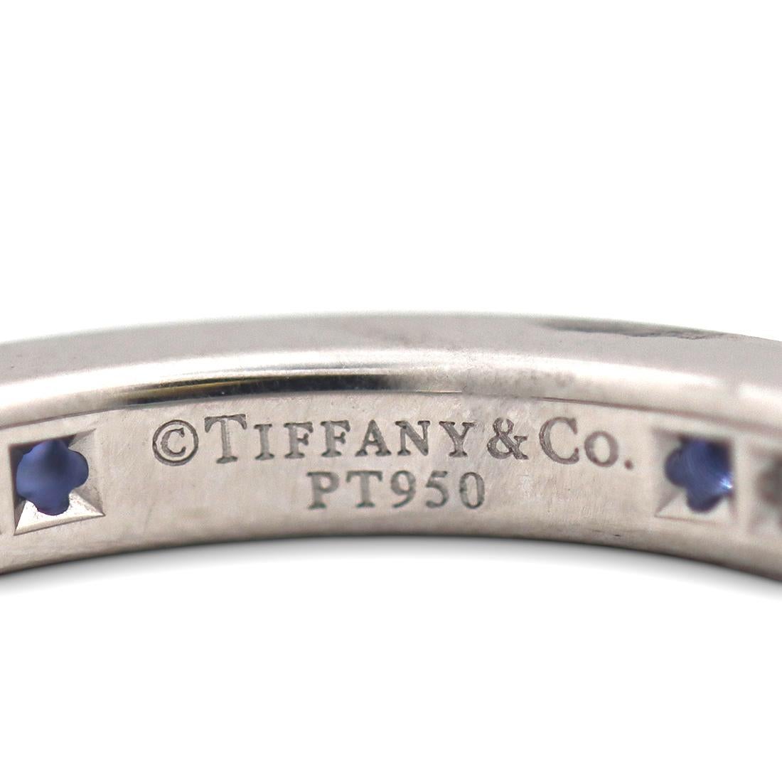 Tiffany & Co. Legacy Platinum Diamond and Blue Sapphire Band In Excellent Condition In New York, NY