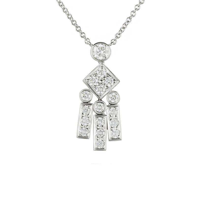 TIFFANY & Co. Legacy Platinum Diamond Drop Pendant Necklace  

Metal: Platinum
Weight: 4.70 grams
Chain: 16