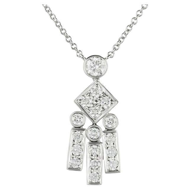 TIFFANY & Co. Legacy Platinum Diamond Drop Pendant Necklace 