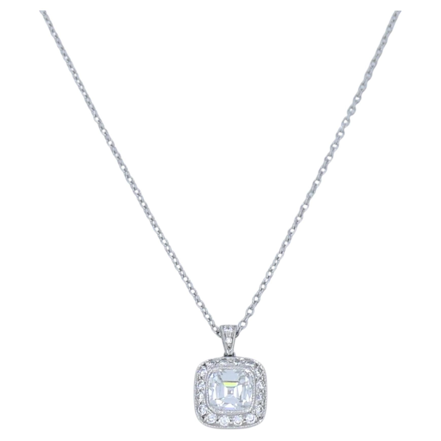 Tiffany & Co. Legacy Platinum Diamond Pendant Necklace, Circa 2000s For Sale