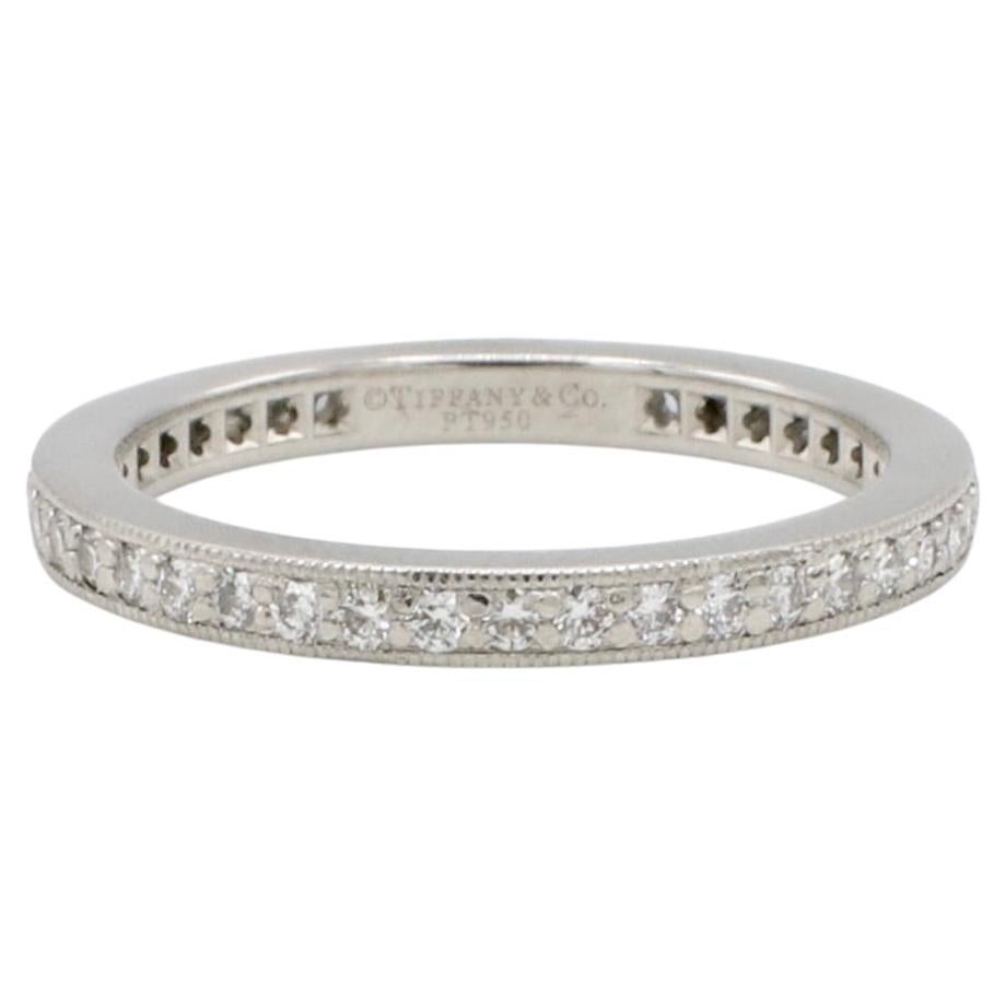 Tiffany & Co Legacy Platinum Pave Diamond Full Eternity 2.2mm Wedding Band Ring