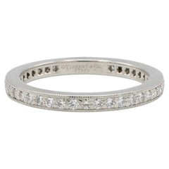 Tiffany & Co Legacy Platinum Pave Diamond Full Eternity 2.2mm Wedding Band Ring