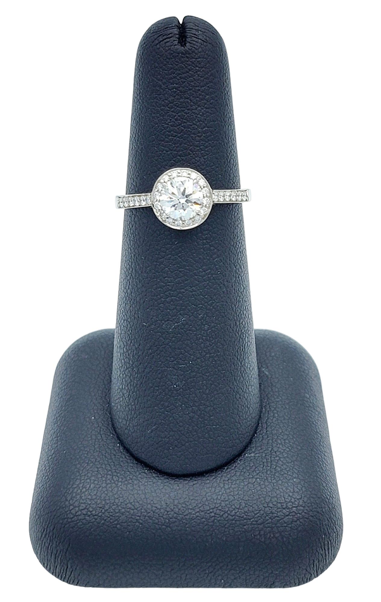 Tiffany & Co. Legacy Round .70 Carat Diamond with Halo Engagement Ring Platinum For Sale 5