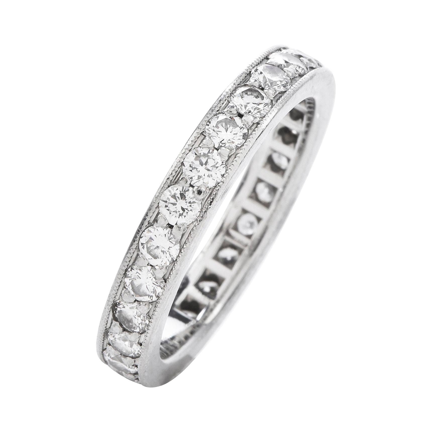 Tiffany & Co. Legacy Round Cut Diamond Platinum Eternity Band Ring