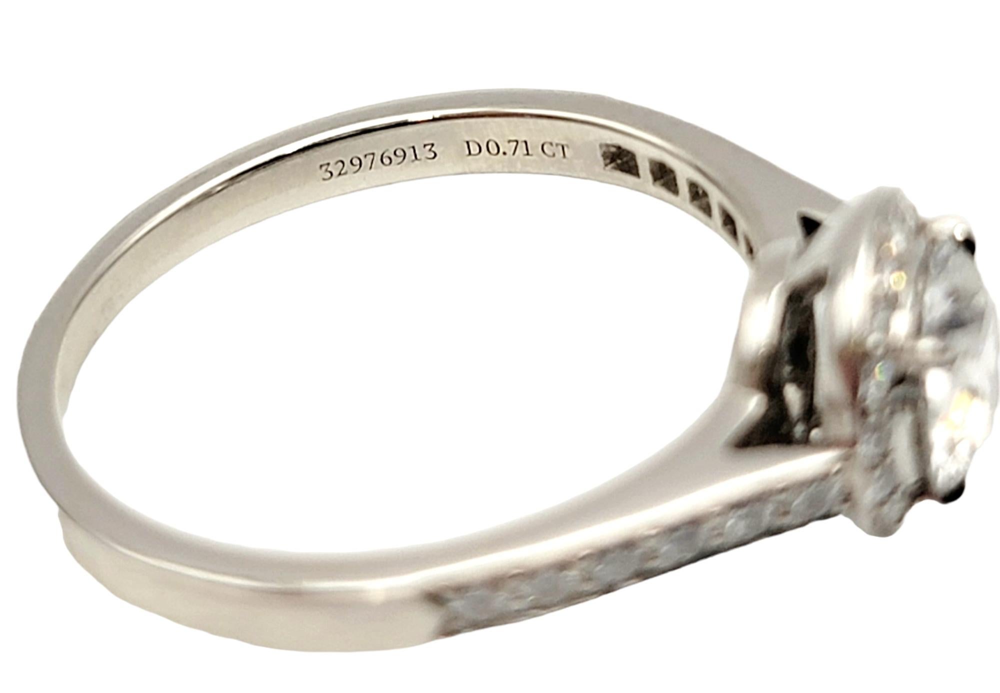 Tiffany & Co. Legacy Round Diamond Halo Diamond Engagement Ring .84 Carat Total  1